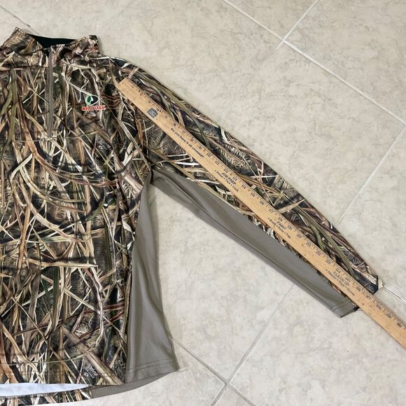 Mossy Oak Blades 1/4 Zip Shirt Men's L Tan Camo Performance Pullover - Picture 10 of 12